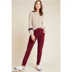 Anthropologie Burgundy Corduroy Women's Jogger Pants Size XS